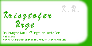 krisztofer urge business card